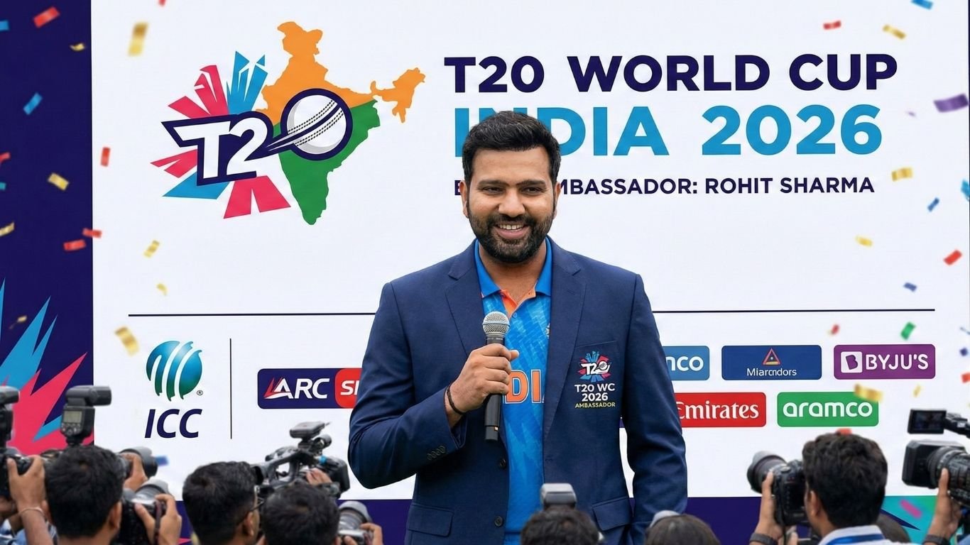 Rohit Sharma बने ICC T20 World Cup 2026 के Brand Ambassador Rohit Sharma बने ICC T20 World Cup 2026 के Brand Ambassador