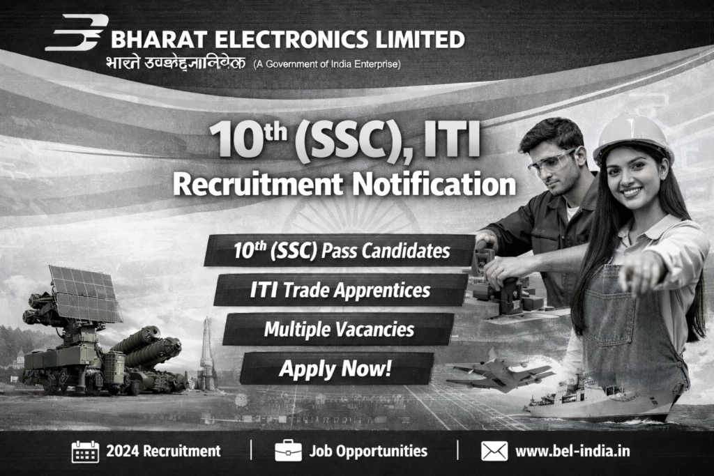 BEL ITI Apprentices Recruitment 2026 — Walk-in Selection (10th + ITI)