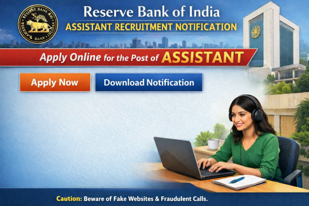 Reserve Bank of India Assistant Hiring Announcement 2026
