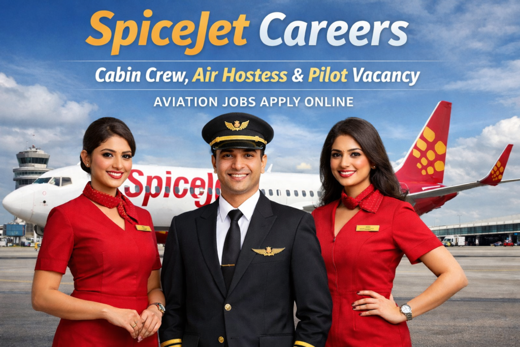 SpiceJet Careers 2026 – Cabin Crew, Air Hostess & Pilot Vacancy | Aviation Jobs Apply Online