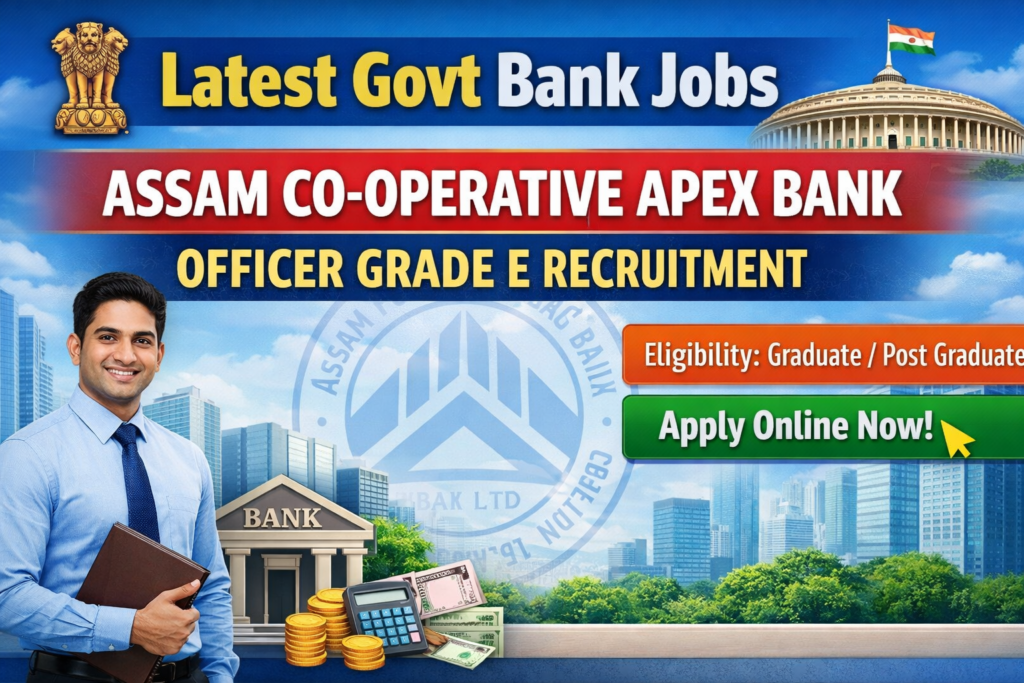 Latest Govt Bank Jobs 2026 – Assam Co-Operative Apex Bank Officer Grade E Recruitment