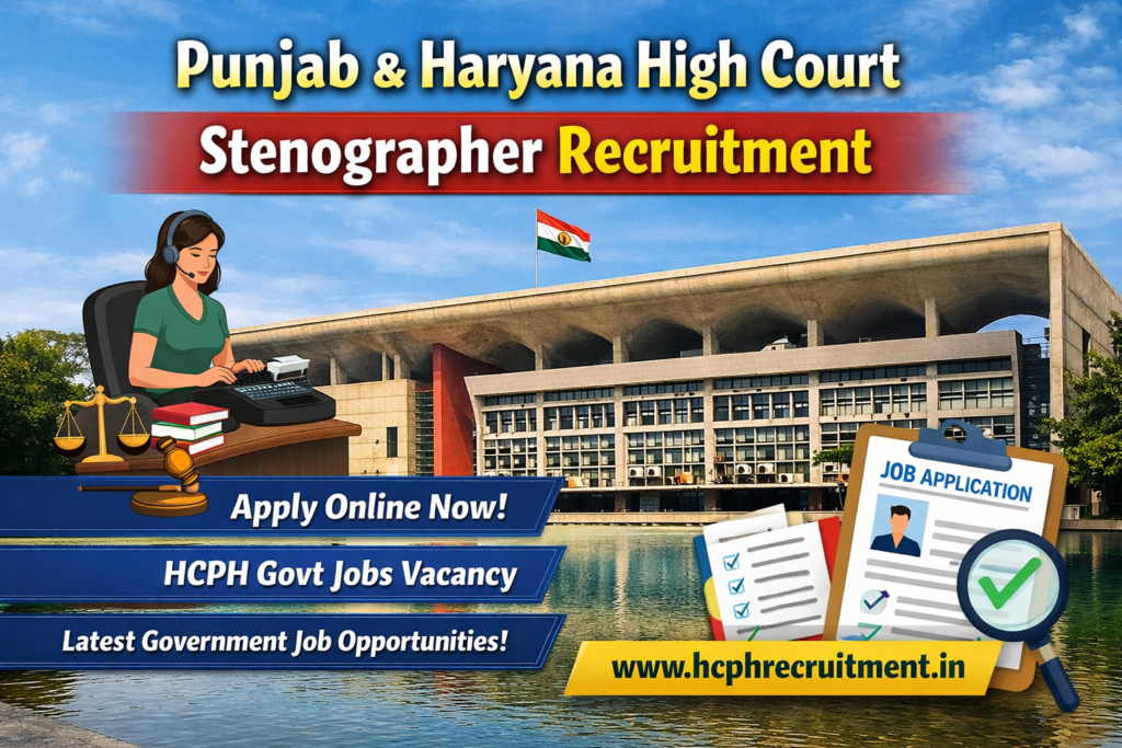 Punjab and Haryana High Court Stenographer Recruitment 2026 – Apply Online for HCPH Govt Jobs Vacancy