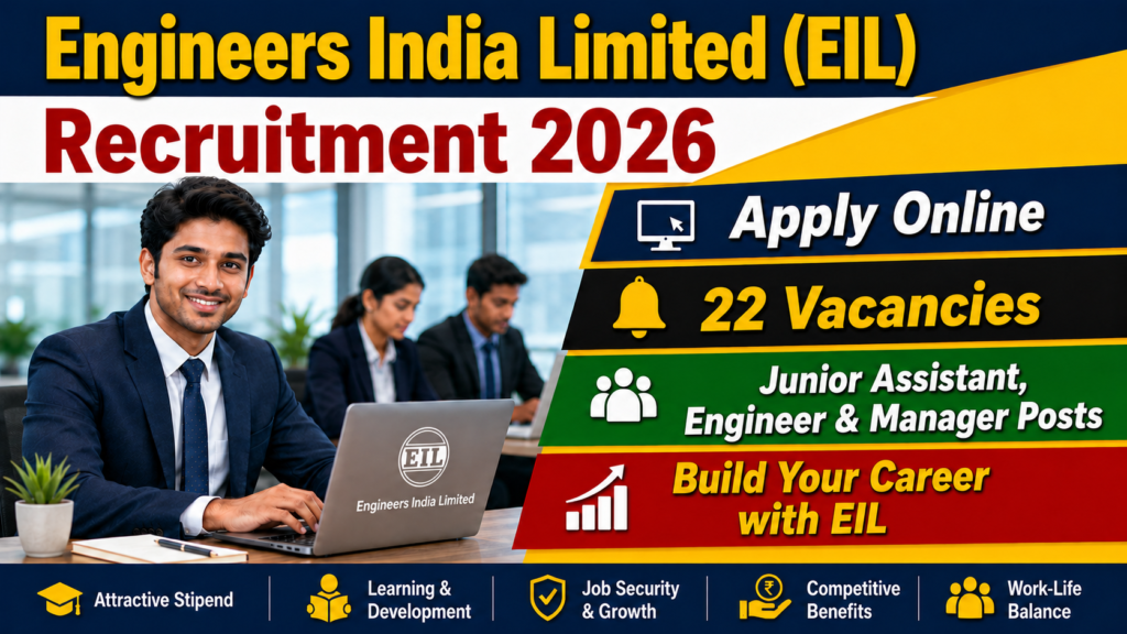 Engineers India Limited (EIL) Recruitment 2026 – Apply Online for 22 Junior Assistant, Engineer & Manager Posts