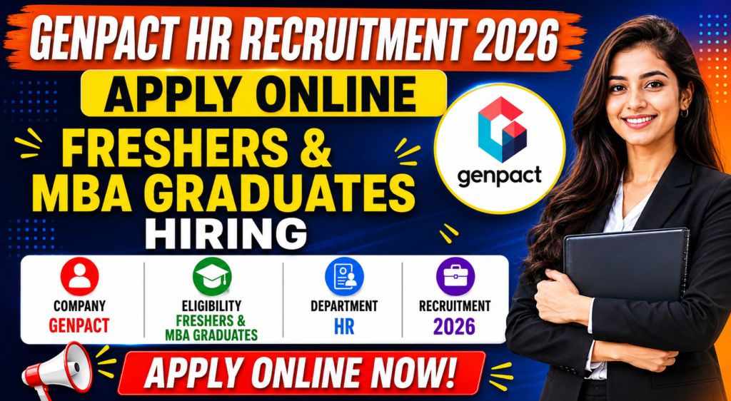 Genpact HR Recruitment Jobs 2026 Apply Online | Freshers & MBA Graduates Hiring