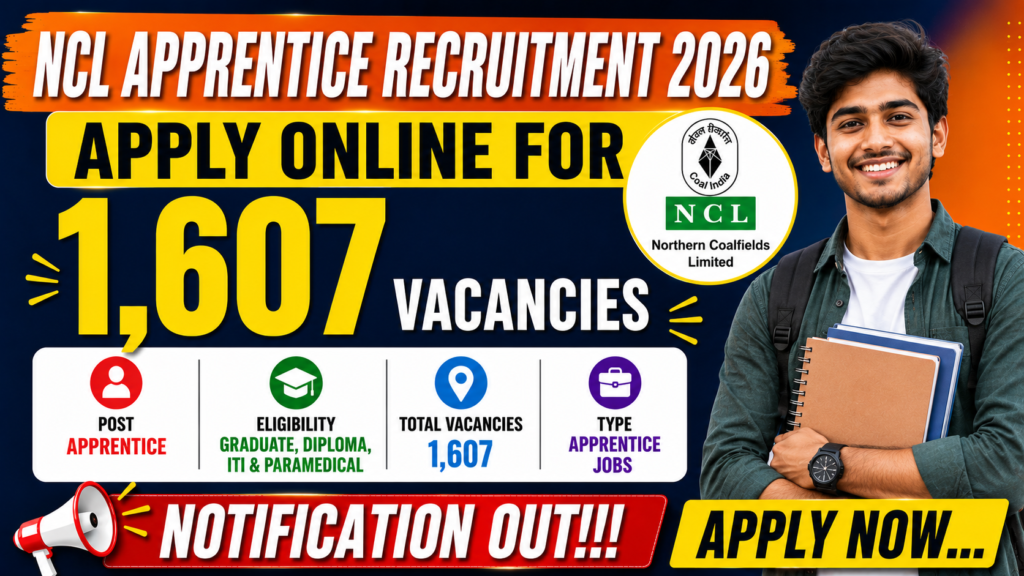 NCL Apprentice Recruitment 2026 Apply Online for 1,607 Vacancies