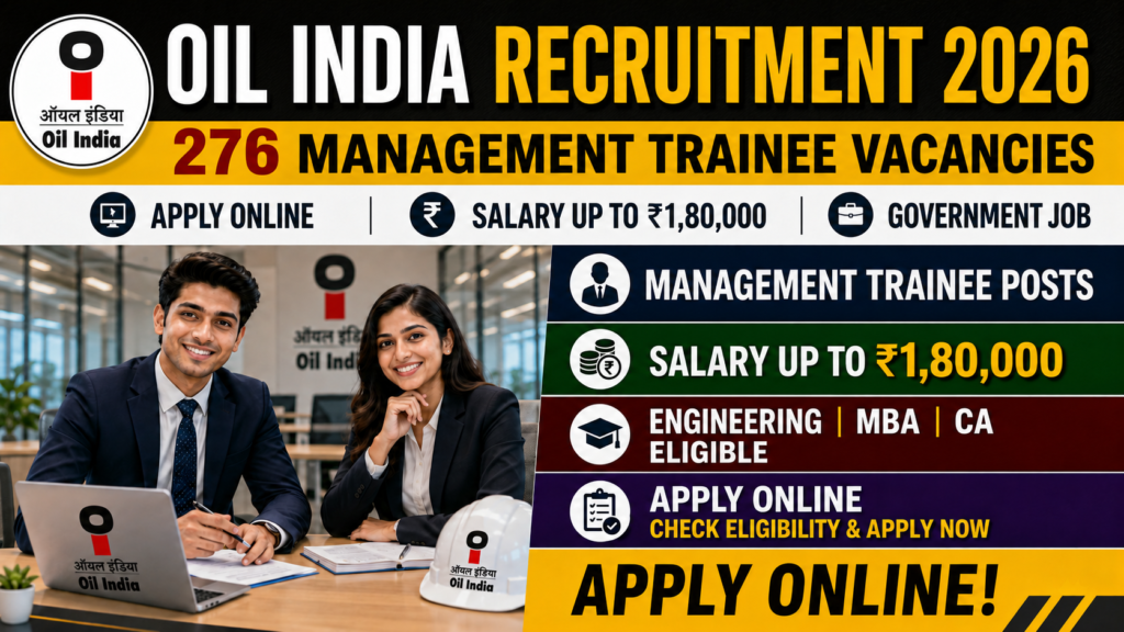 Oil India Recruitment 2026: Apply Online for 49 Junior Technician, Junior Engineer & Office Assistant Posts
