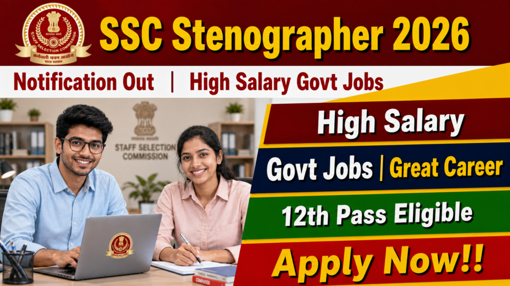 SSC Stenographer 2026 Notification Out – High Salary Govt Jobs, Apply Now