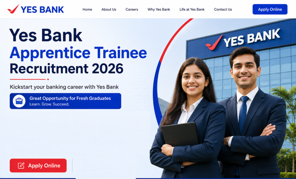 Yes Bank Apprentice Trainee Recruitment 2026 – Apply Online for Banking Jobs