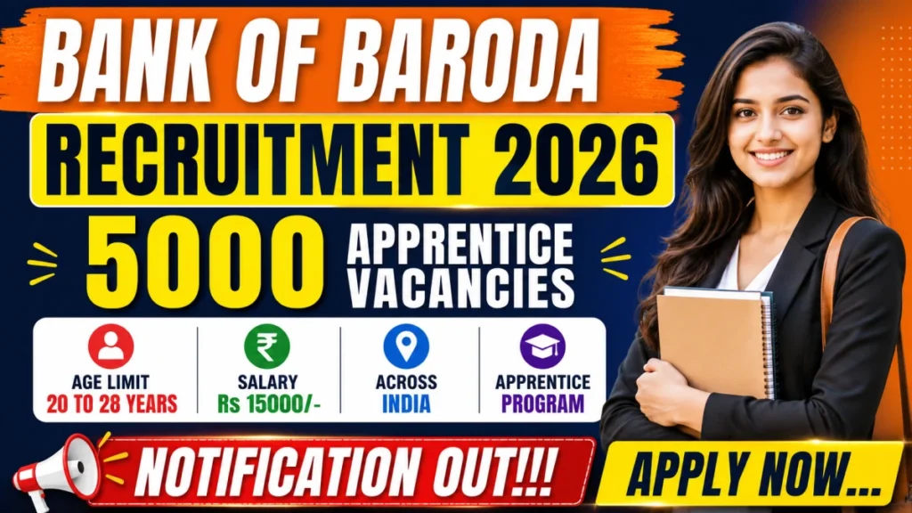 Bank of Baroda Apprentice Recruitment 2026: Apply Online for 5,000 Banking Jobs Across India