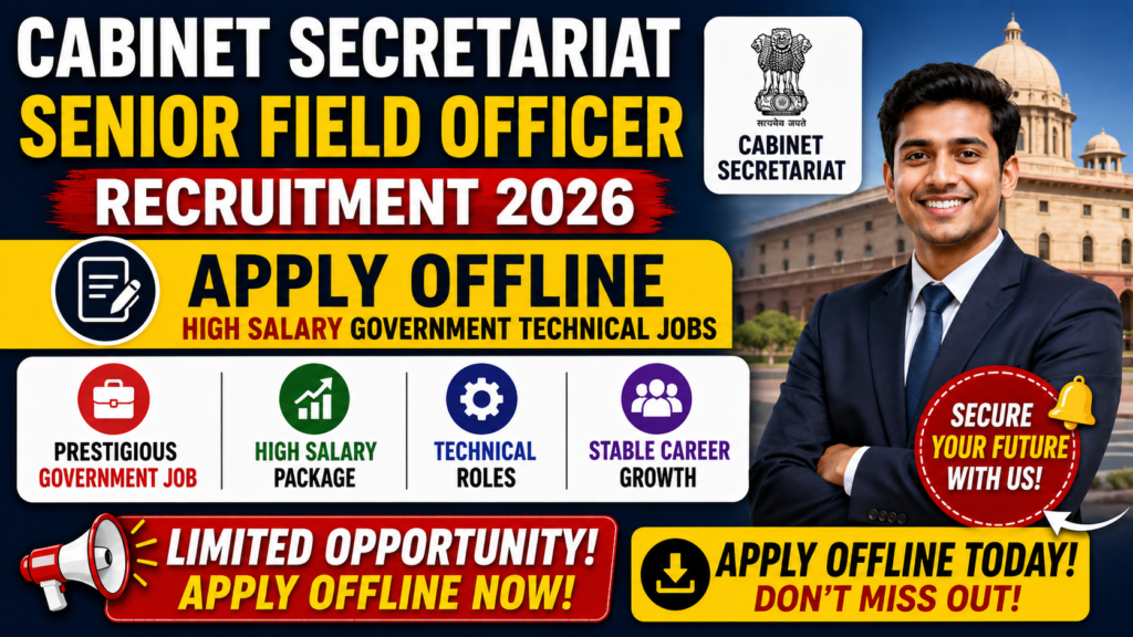 Cabinet Secretariat Senior Field Officer Recruitment 2026 Apply Offline | High Salary Government Technical Jobs