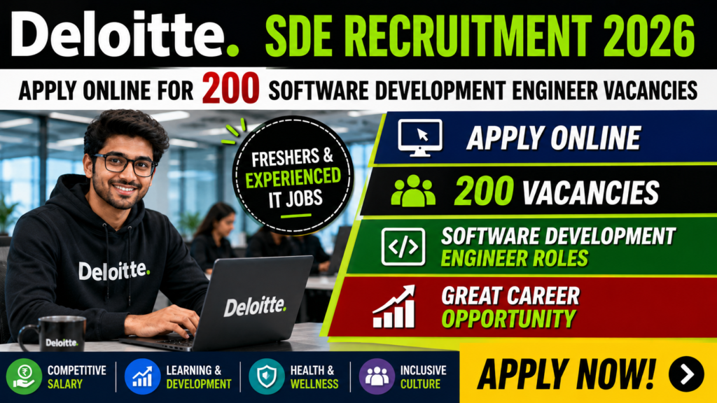 Deloitte SDE Recruitment 2026 Apply Online for 200 Software Development Engineer Vacancies | Freshers & Experienced IT Jobs