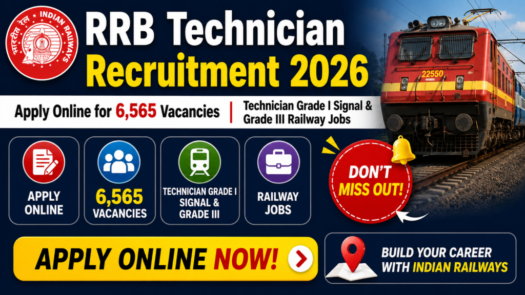 RRB Technician Recruitment 2026 Apply Online for 6,565 Vacancies