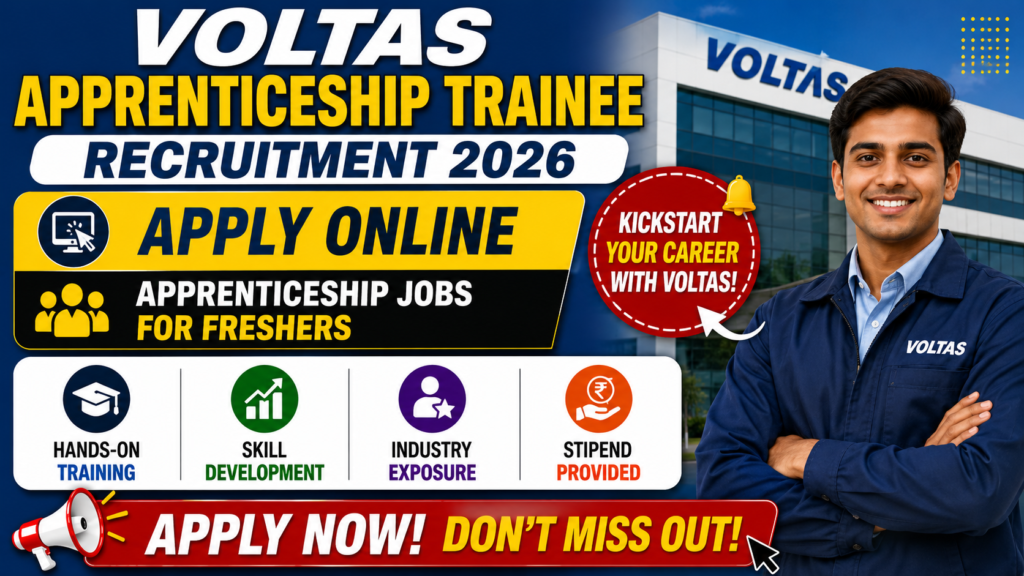 Voltas Apprenticeship Trainee Recruitment 2026 Apply Online | Apprenticeship Jobs for Freshers