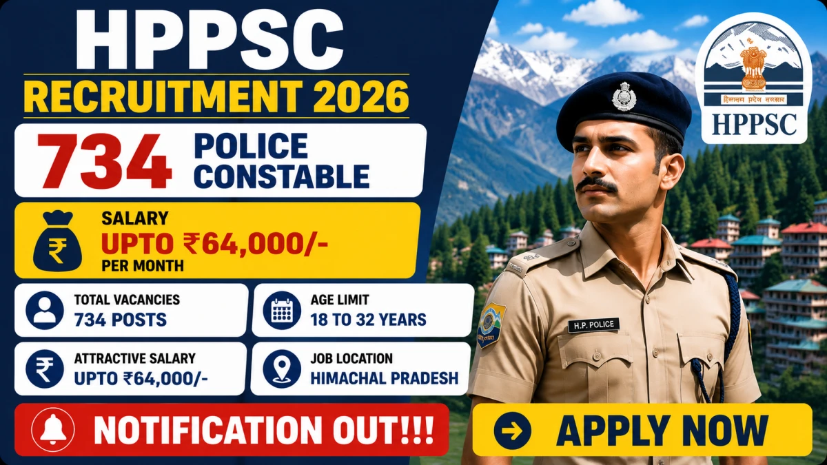 HP Police Constable Recruitment 2026 Notification Out for 734 Vacancies | Apply Online for Male & Female Constable Posts