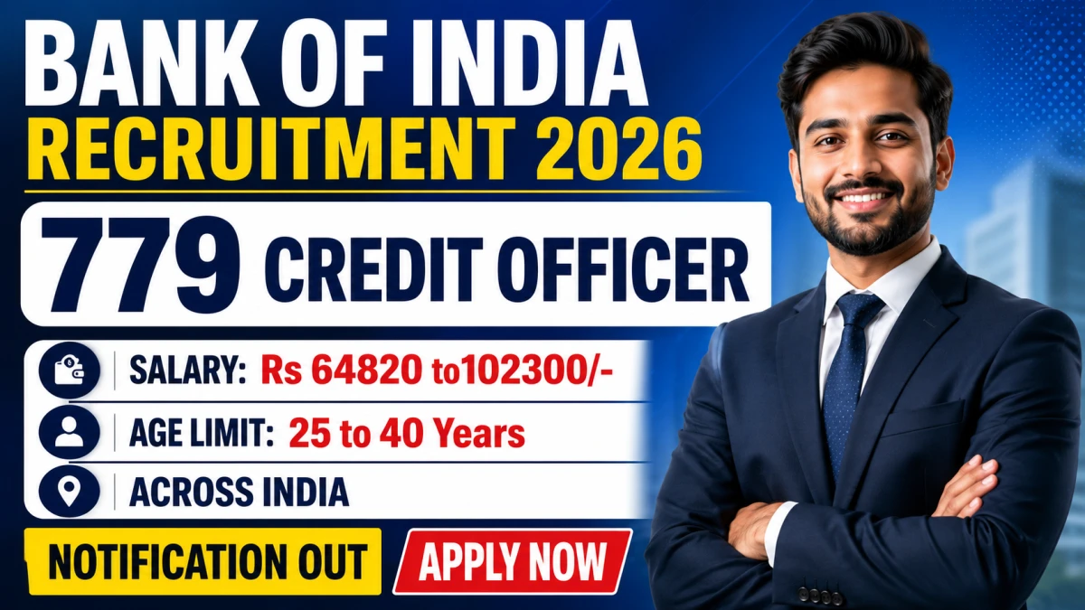 Bank of India Credit Officer Recruitment 2026 Notification Out for 779 Vacancies | Apply Online for MMGS-II, MMGS-III & SMGS-IV Posts