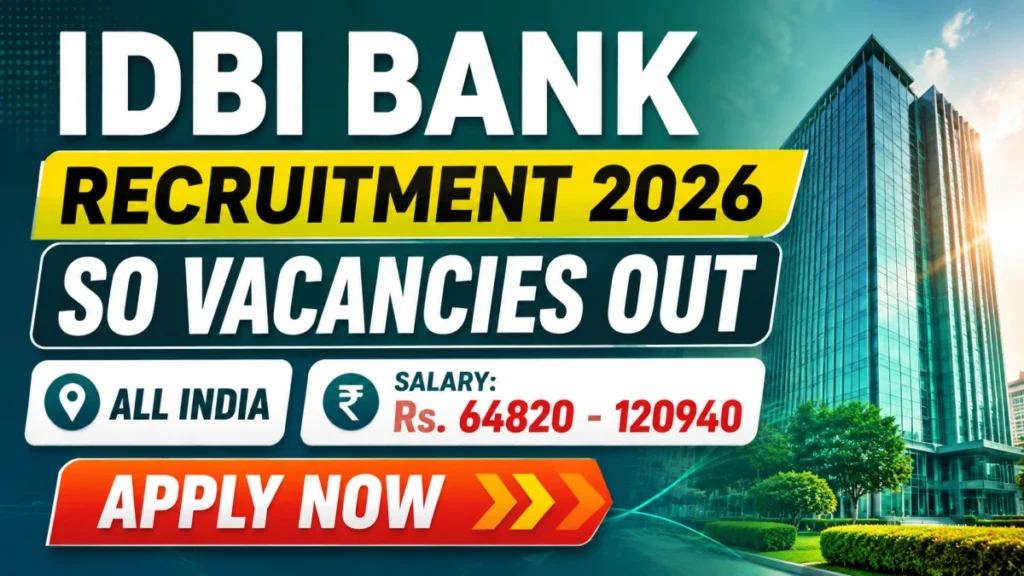 IDBI Bank Specialist Officer Recruitment 2026 Notification Out for 31 Vacancies | Apply Online for Manager, AGM & DGM Posts