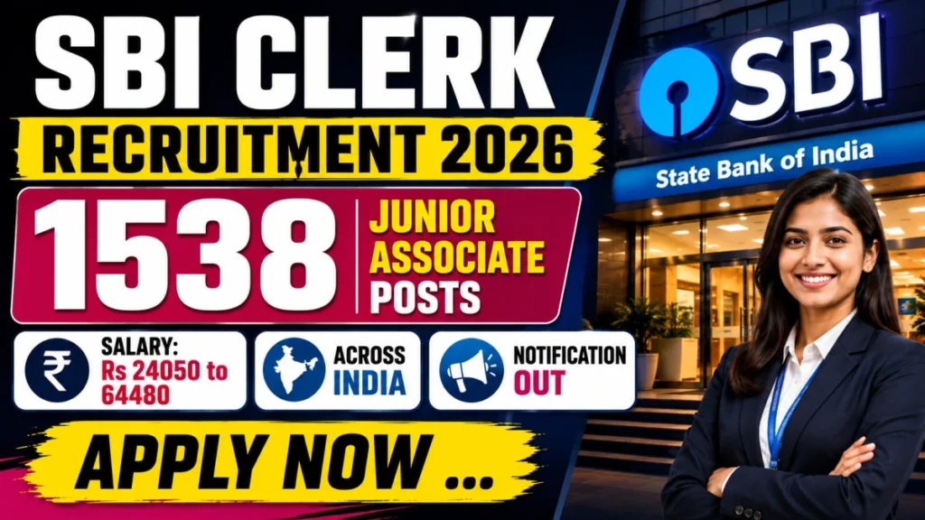 SBI Junior Associate Recruitment 2026 (Special Drive) | 1538 Clerk Vacancies | Apply Online